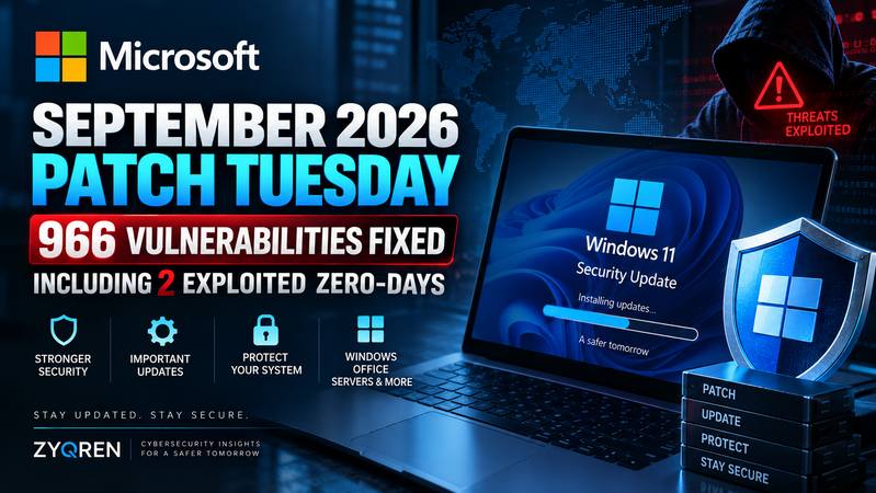 Microsoft September 2026 Patch Tuesday: Essential Update Fixes 966 Vulnerabilities, 2 Zero-Days Exploited