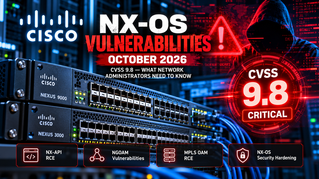 Cisco NX-OS vulnerabilities October 2026 with CVSS 9.8 critical alert